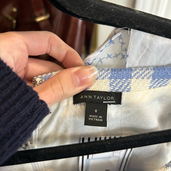Ann Taylor Blue and White gingham belted Dress - Picture 7 of 7